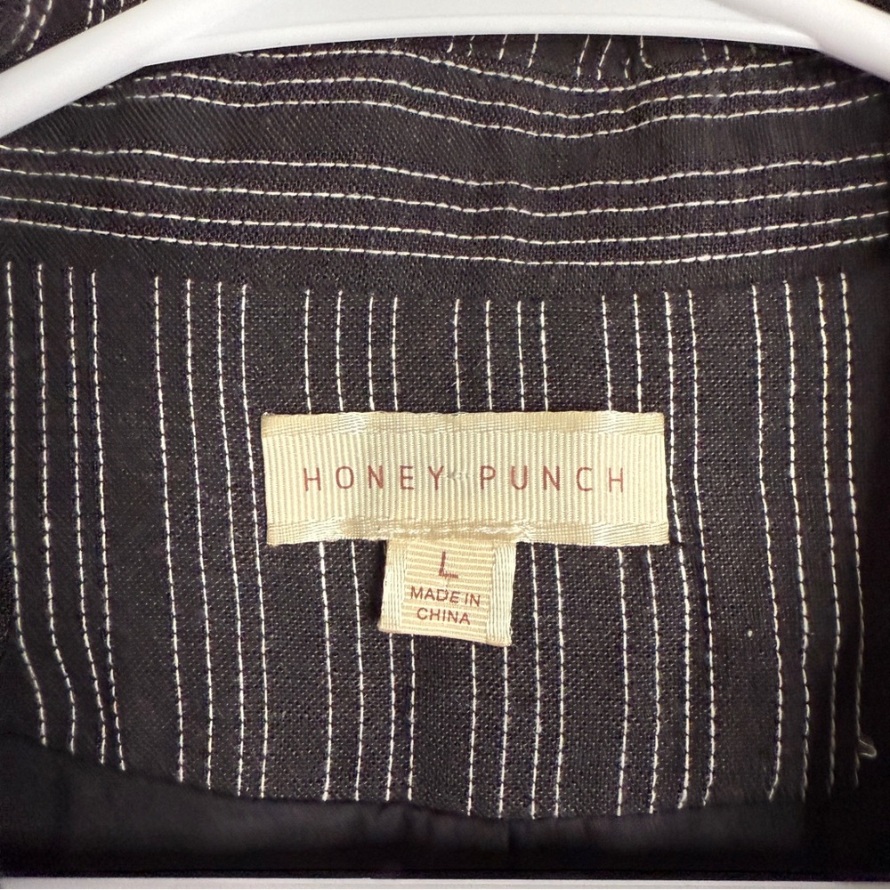 HP 🎉 Honey Punch Linen Blend Pinstripe Blazer - Picture 7 of 8